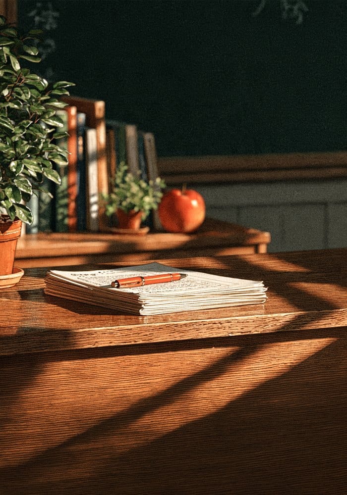 A teacher’s desk